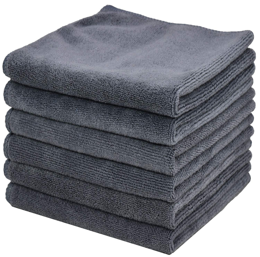 Premium Microfiber Cleaning Cloths — 6-Pack for Car & Home Detailing