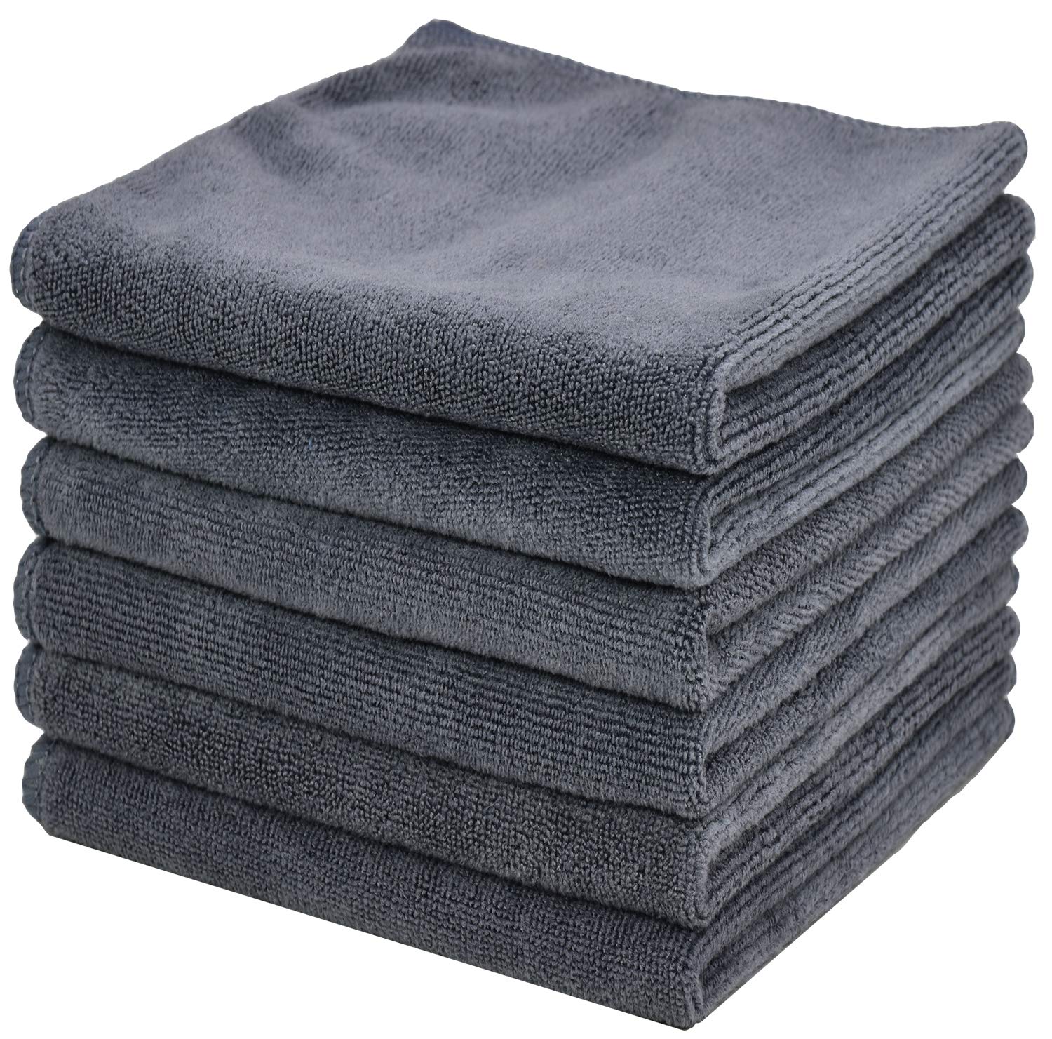 Premium Microfiber Cleaning Cloths — 6-Pack for Car & Home Detailing